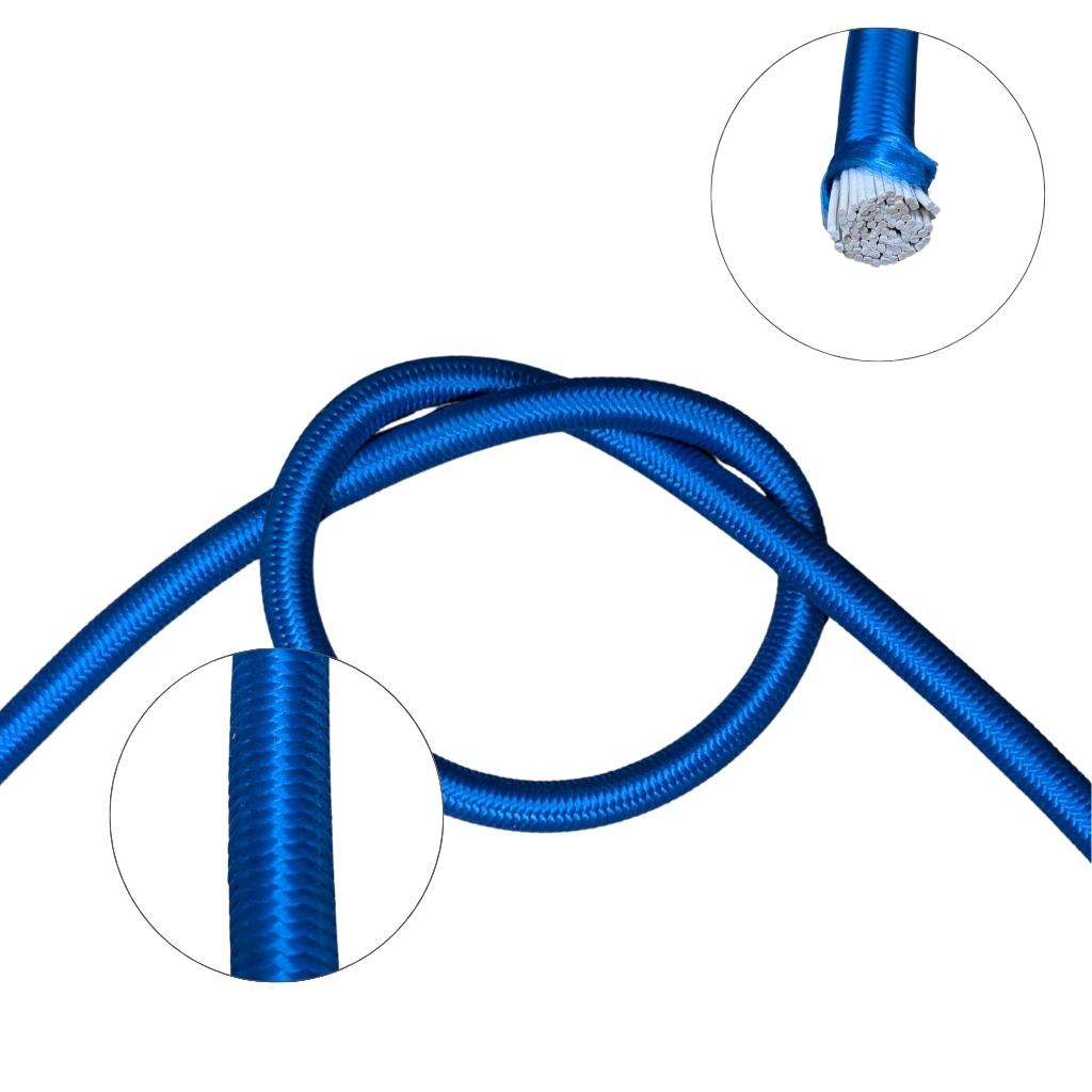 Cordón elástico trenzado 8mm azul